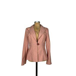 Nanette Lepore Jacket Pinstripe Feminine Blazer Authentic Vintage Designer